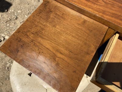 Vintage Mid Century Modern Walnut Writing Desk Needs Restoring - Thumbnail 19