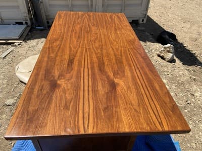 Vintage Mid Century Modern Walnut Writing Desk Needs Restoring - Thumbnail 22