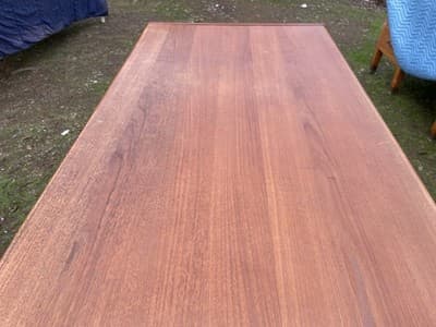 Vintage Mid  Century Modern Danish Teak Desk From Singapore - Thumbnail 6