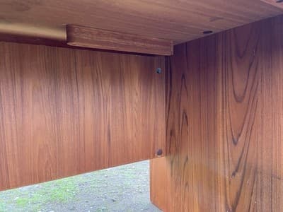 Vintage Mid  Century Modern Danish Teak Desk From Singapore - Thumbnail 8