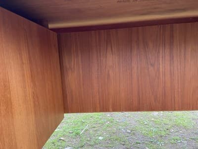 Vintage Mid  Century Modern Danish Teak Desk From Singapore - Thumbnail 10