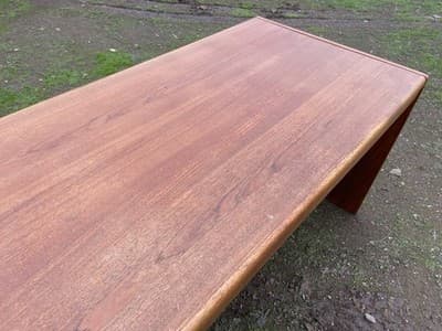 Vintage Mid  Century Modern Danish Teak Desk From Singapore - Thumbnail 18