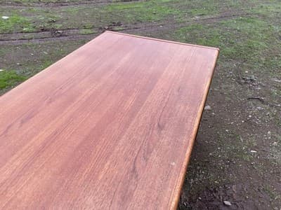 Vintage Mid  Century Modern Danish Teak Desk From Singapore - Thumbnail 14