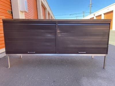 Steelcase Vintage Mid Century Modern Metal Retro Tanker Credenza Sideboard - Image 1