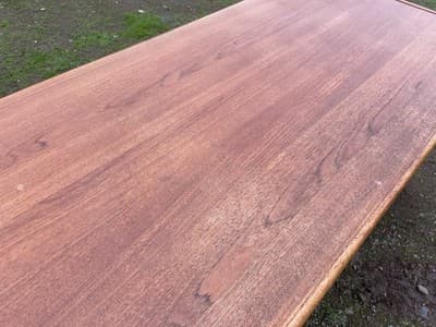 Vintage Mid  Century Modern Danish Teak Desk From Singapore - Thumbnail 15