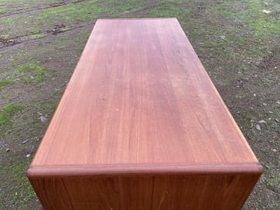 Vintage Mid  Century Modern Danish Teak Desk From Singapore - Thumbnail 19