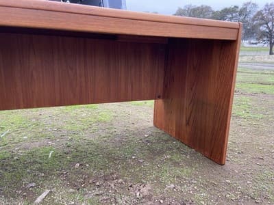 Vintage Mid  Century Modern Danish Teak Desk From Singapore - Thumbnail 24