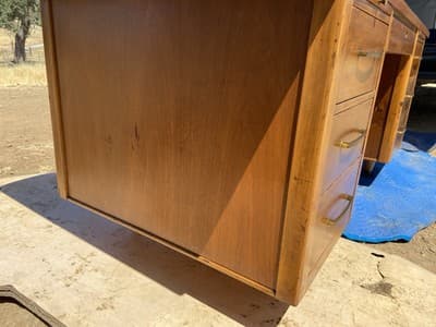Vintage Mid Century Modern Walnut Writing Desk Needs Restoring - Thumbnail 20