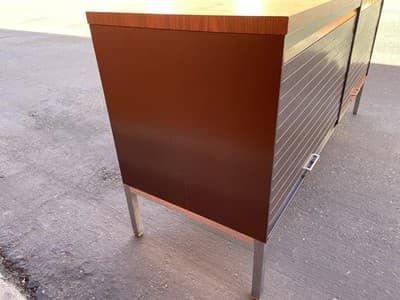 Steelcase Vintage Mid Century Modern Metal Retro Tanker Credenza Sideboard - Thumbnail 4
