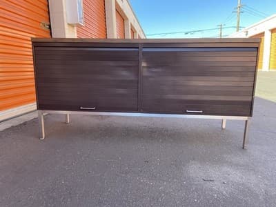 Steelcase Vintage Mid Century Modern Metal Retro Tanker Credenza Sideboard - Thumbnail 12