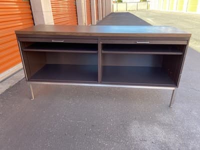 Steelcase Vintage Mid Century Modern Metal Retro Tanker Credenza Sideboard - Thumbnail 11