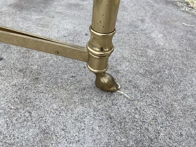 Vintage La Barge Hollywood Regency Brass & Glass Coffee Table Hoff Feet - Thumbnail 8