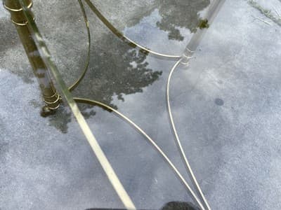 Vintage La Barge Hollywood Regency Brass & Glass Coffee Table Hoff Feet - Thumbnail 20