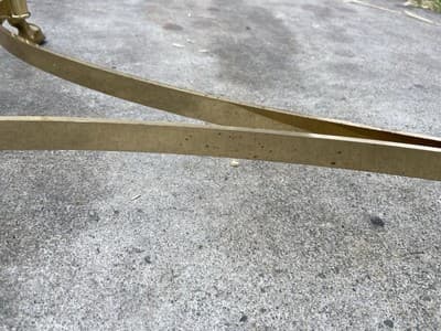 Vintage La Barge Hollywood Regency Brass & Glass Coffee Table Hoff Feet - Thumbnail 11