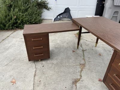 Alma Company Vintage Mid Century Modern L Shape Desk - Thumbnail 6