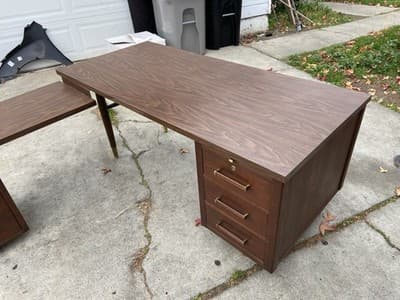 Alma Company Vintage Mid Century Modern L Shape Desk - Thumbnail 4