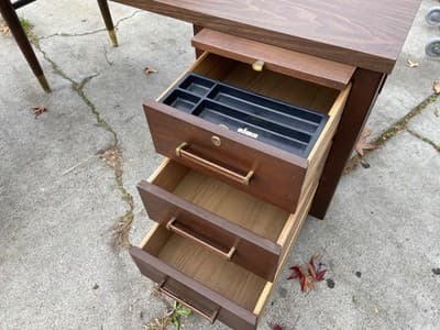 Alma Company Vintage Mid Century Modern L Shape Desk - Thumbnail 7