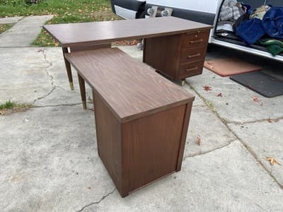 Alma Company Vintage Mid Century Modern L Shape Desk - Thumbnail 13