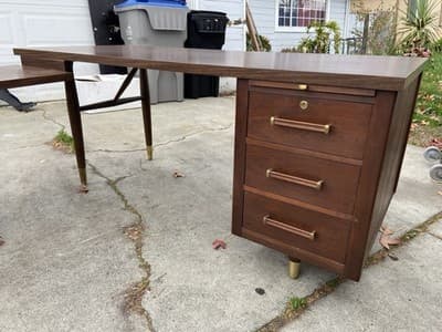 Alma Company Vintage Mid Century Modern L Shape Desk - Thumbnail 19