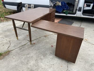 Alma Company Vintage Mid Century Modern L Shape Desk - Thumbnail 18