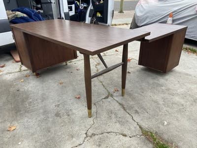 Alma Company Vintage Mid Century Modern L Shape Desk - Thumbnail 22