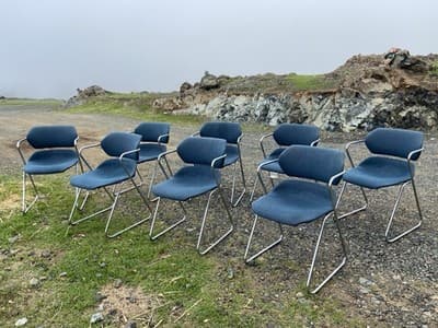 Vintage Mid Century Modern Acton Stacker Side Chairs Set Of 8 - Thumbnail 3
