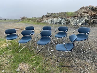 Vintage Mid Century Modern Acton Stacker Side Chairs Set Of 8 - Thumbnail 7