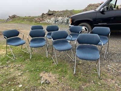 Vintage Mid Century Modern Acton Stacker Side Chairs Set Of 8 - Thumbnail 14