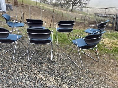 Vintage Mid Century Modern Acton Stacker Side Chairs Set Of 8 - Thumbnail 10