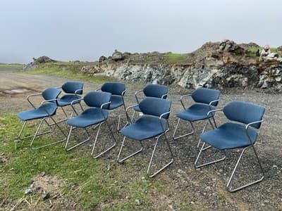 Vintage Mid Century Modern Acton Stacker Side Chairs Set Of 8 - Thumbnail 8