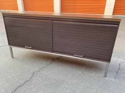 Steelcase Vintage Mid Century Modern Metal Retro Tanker Credenza Sideboard - Image 1