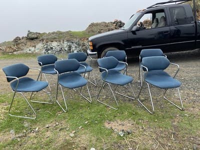 Vintage Mid Century Modern Acton Stacker Side Chairs Set Of 8 - Thumbnail 13