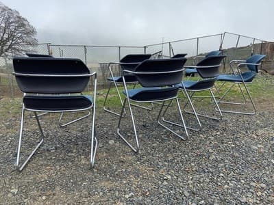 Vintage Mid Century Modern Acton Stacker Side Chairs Set Of 8 - Thumbnail 9