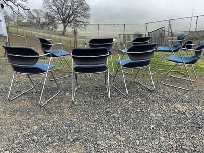 Vintage Mid Century Modern Acton Stacker Side Chairs Set Of 8 - Thumbnail 18