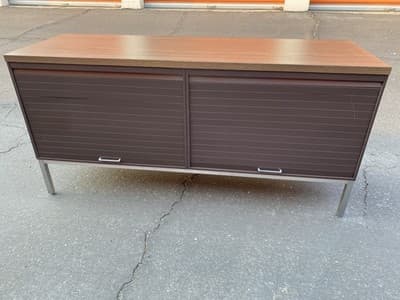Steelcase Vintage Mid Century Modern Metal Retro Tanker Credenza Sideboard - Thumbnail 4