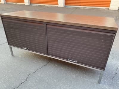 Steelcase Vintage Mid Century Modern Metal Retro Tanker Credenza Sideboard - Thumbnail 14