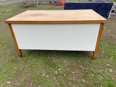 Traditional Antique Oak Teacher Library or Writing Desk Needs Some Refinishing - Thumbnail 15