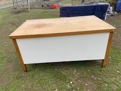 Traditional Antique Oak Teacher Library or Writing Desk Needs Some Refinishing - Thumbnail 11