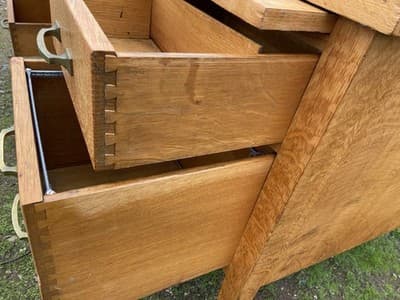 Traditional Antique Oak Teacher Library or Writing Desk Needs Some Refinishing - Thumbnail 18