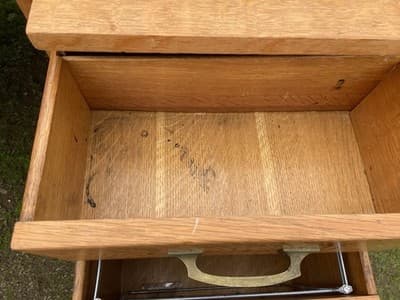 Traditional Antique Oak Teacher Library or Writing Desk Needs Some Refinishing - Thumbnail 23