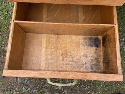 Traditional Antique Oak Teacher Library or Writing Desk Needs Some Refinishing - Thumbnail 22