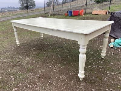 Antique Rustic Pine Farmhouse Shabby  Chick Dining Room Kitchen Table - Thumbnail 4