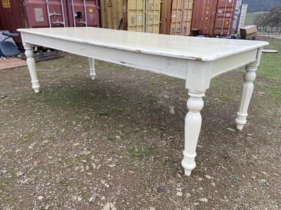 Antique Rustic Pine Farmhouse Shabby  Chick Dining Room Kitchen Table - Thumbnail 11