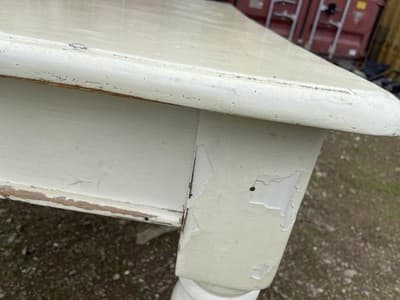 Antique Rustic Pine Farmhouse Shabby  Chick Dining Room Kitchen Table - Thumbnail 14