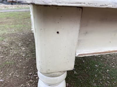 Antique Rustic Pine Farmhouse Shabby  Chick Dining Room Kitchen Table - Thumbnail 5