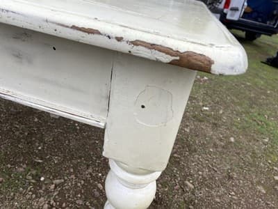 Antique Rustic Pine Farmhouse Shabby  Chick Dining Room Kitchen Table - Thumbnail 9