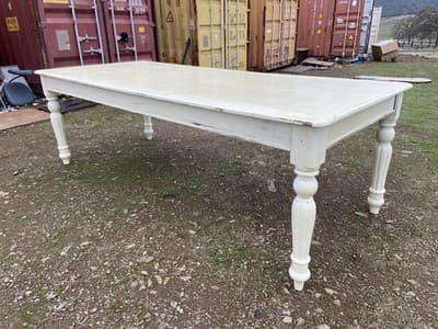 Antique Rustic Pine Farmhouse Shabby  Chick Dining Room Kitchen Table - Thumbnail 12