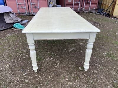 Antique Rustic Pine Farmhouse Shabby  Chick Dining Room Kitchen Table - Thumbnail 16