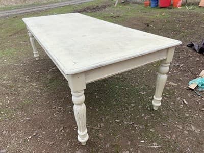 Antique Rustic Pine Farmhouse Shabby  Chick Dining Room Kitchen Table - Thumbnail 6