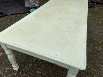 Antique Rustic Pine Farmhouse Shabby  Chick Dining Room Kitchen Table - Thumbnail 18